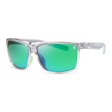 ROCKFISH - Verres miroir vert I Monture cristal noir mat