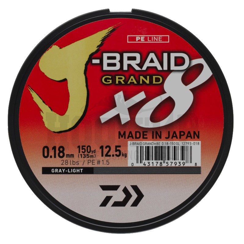 Daiwa J Braid Grand X8 Tresse Grise - 270M