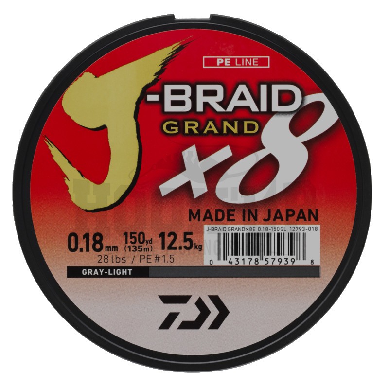 Daiwa J Braid Grand X8 Tresse Grise 270m