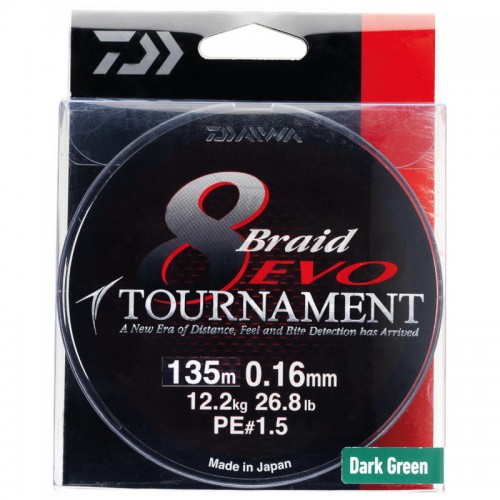 Daiwa Tournament 8 Braid EVO Tresse Dark Green - 300M