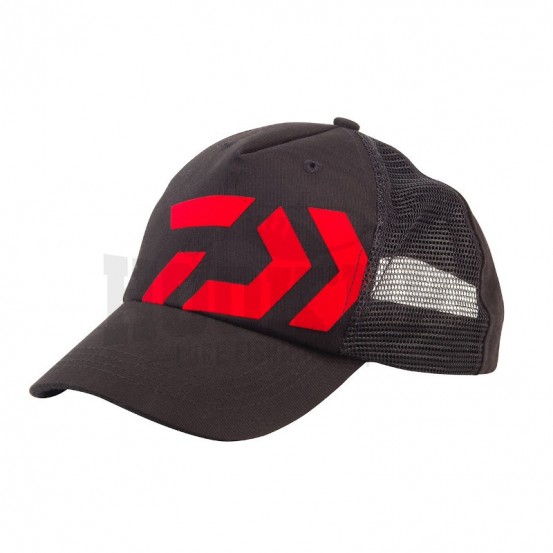 Daiwa Trucker Cap Negro Rojo Logo