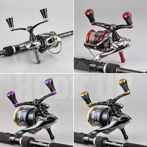 Gomexus Alu Spinning Double Handle 98mm pour Shimano Daiwa 1000 - 4000