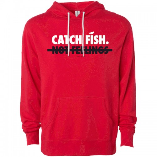 Big Bass Dreams Sweat "Catch Fish Not Feelings" Rouge