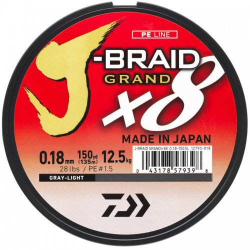 Daiwa J Braid Grand X8 Chartreuse Braid - 135M
