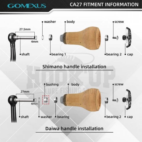 Gomexus Cork Knob for Shimano and Daiwa