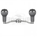 Gomexus Alu Silver Power Handle 120mm avec TPE Knob pour Shimano Daiwa Abu Garcia Casting