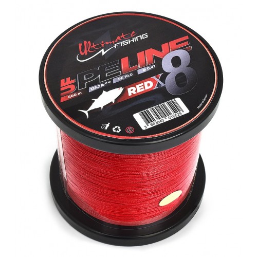 Ultimate Fishing Tresse PE Line X8 Fighting Red - 600m Ultimate Fishing Tresse PE Line X8 Fighting Red - 600m