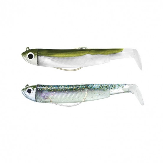 Fiiish Black Minnow Double Combo 70mm/3" - 2 montésCouleurs:Shore - 3g - Khaki - Ghost Minnow