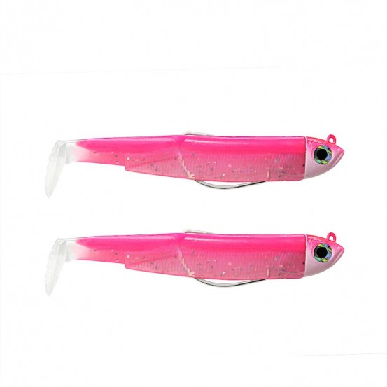 Fiiish Black Minnow Double Combo 90mm/3.5" - 2 montésCouleurs:Shore - 5g - Fluo pink