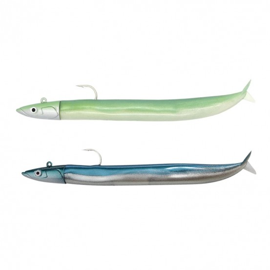Fiiish Crazy Sand Eel Double Combo 100mm/4" - 2 montésColor:Off Shore - 10g - P Green - P Blue