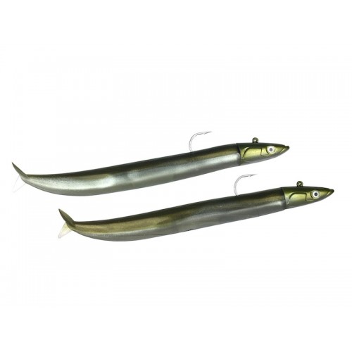 Fiiish Crazy Sand Eel Double Combo 180mm/7" - 2 montésColor:Off Shore - 35g - Khaki - 2pcs/pk