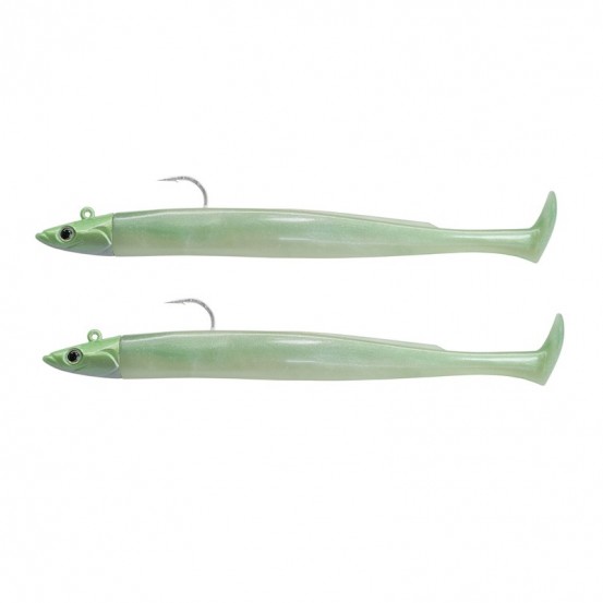 Fiiish Crazy Paddle Tail Doble Combo 150mm/6" montado - 2pcs/pkColores:Off Shore - 10g - Verde Perla - 2pcs/pk