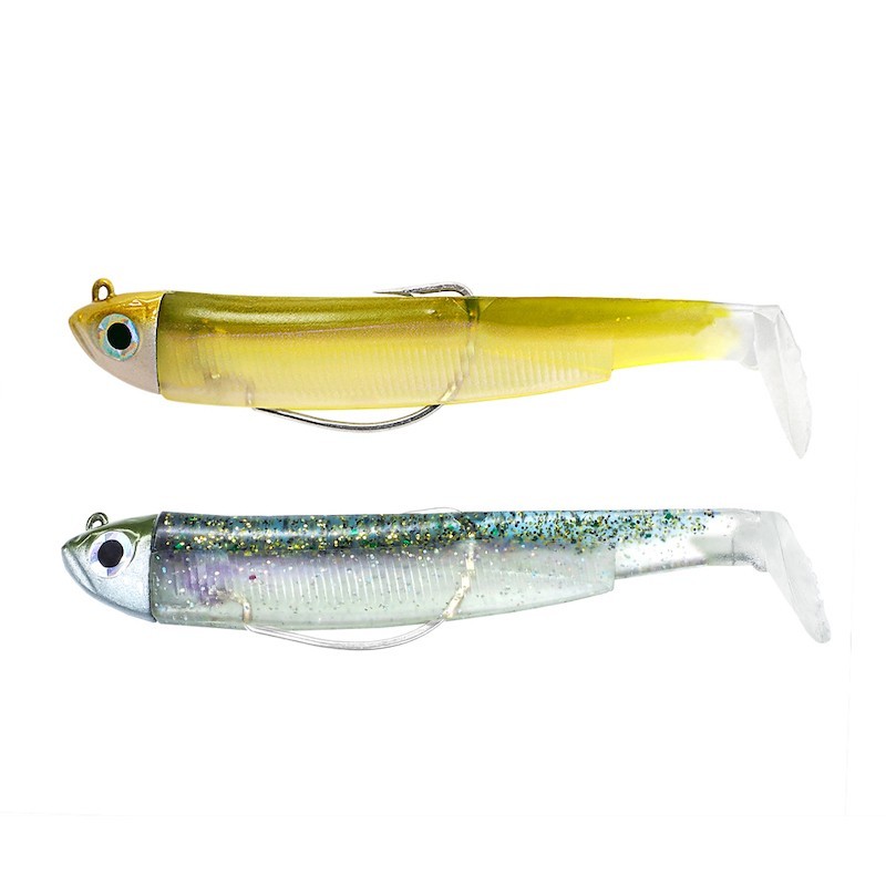 Fiiish Black Minnow Double Combo 150mm/5" - 2 montésCouleurs:Shore - 12g - Ghost Minnow + Wakasagi