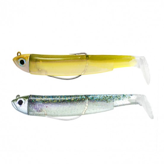 Fiiish Black Minnow Double Combo 150mm/5" - 2 montésCouleurs:Shore - 12g - Ghost Minnow + Wakasagi