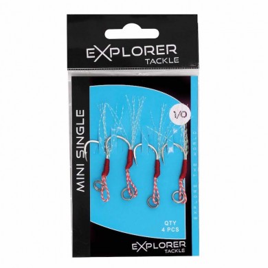 Explorer Tackle Assist Hook Mini Single - 4pcs/pk Explorer Tackle Assist Hook Mini Single - 4pcs/pk