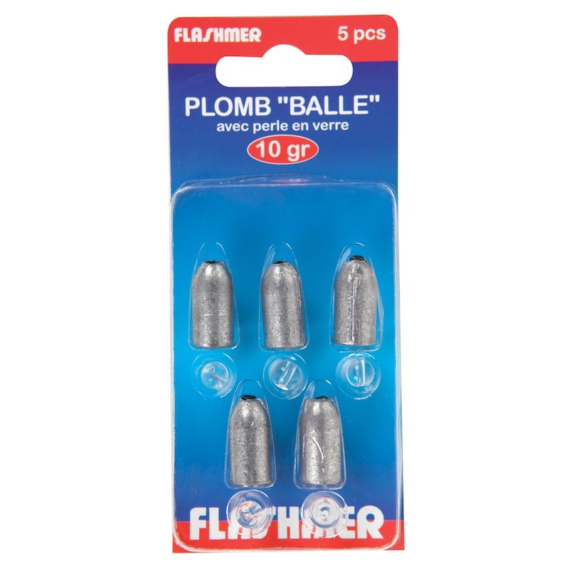 Flashmer Plombs Balle + Perles en Verre - 5pcs/pk