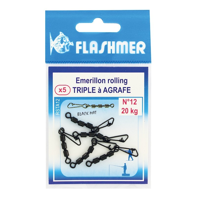 Flasmer Emerillon Rolling Triple à Agrafe - 5pcs/pk
