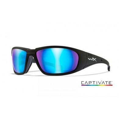 Wiley X Boss Captivate Polarized Goggles Blue Mirror/Matt Black Frame