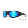 Wiley X Lunettes Polarisantes Boss Captivate Blue Mirror/Matt Black Frame