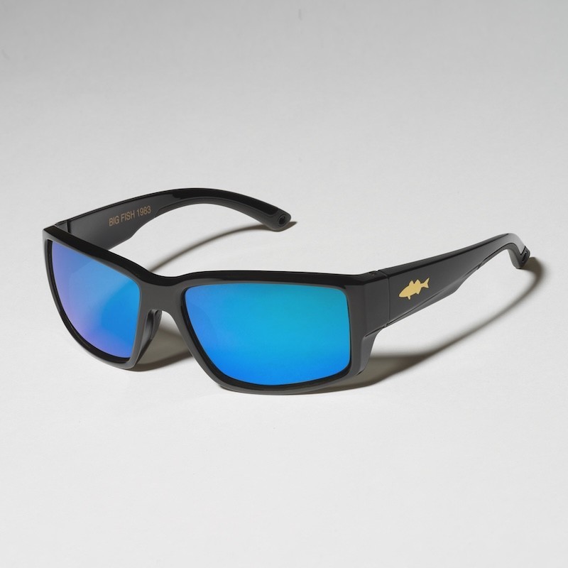 Big Fish 1983 Gold Fish SeaBass SunglassesModele:BLUE IRIDIUM - FRAME MAT BLACK
