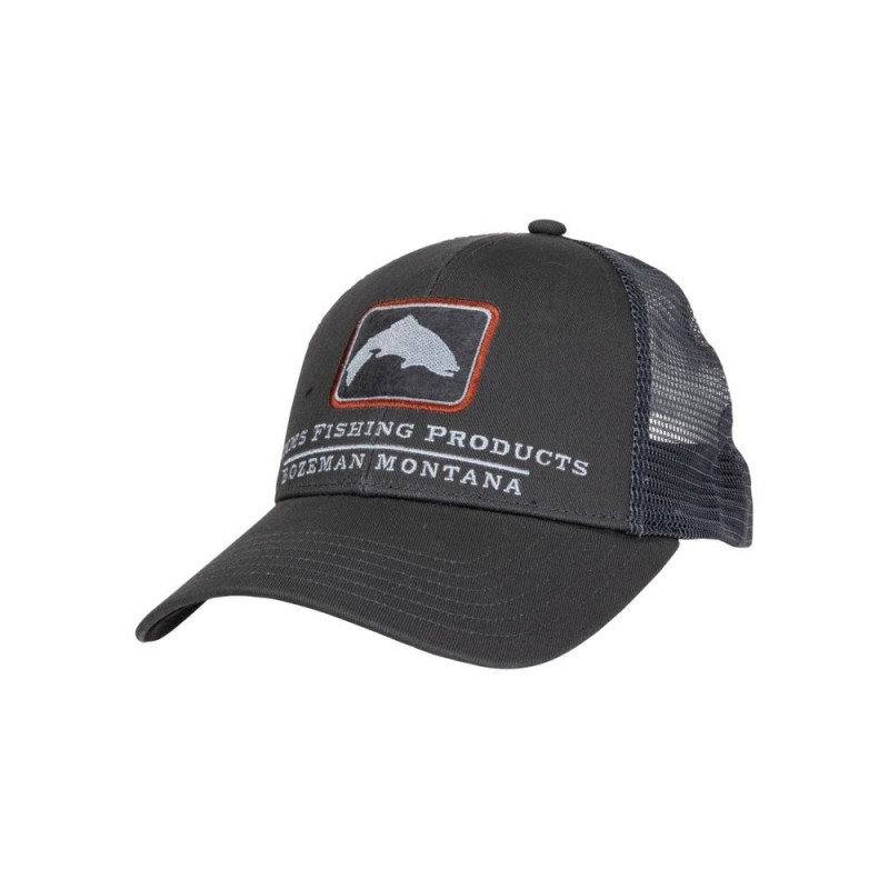 Simms Trout Icon Trucker CarbonTaille:S - Low Crown