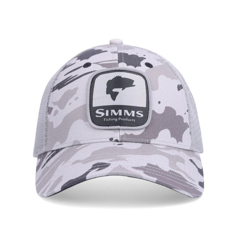 Simms Bass Patch TruckerColor:Ghost Camo Steel