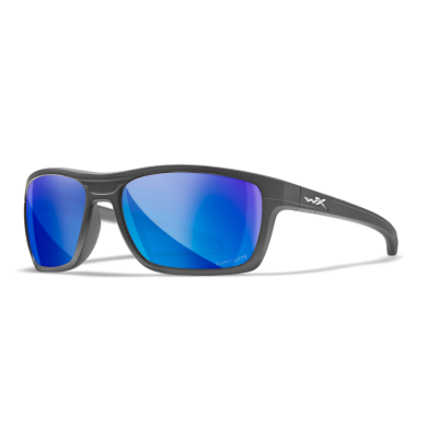 Wiley X Polarized Goggles Kingpin Captivate Blue Mirror/Matt Graphite Frame