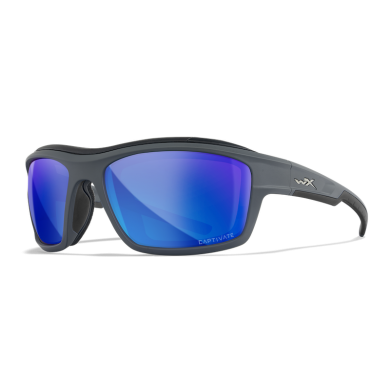 Wiley X Polarizing Goggles Ozone Captivate Blue Mirror/Matte Grey Frame