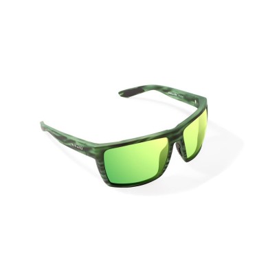 Bajio Sunglasses Stiltsville Green Stripe Matte Frame - Glass Lens