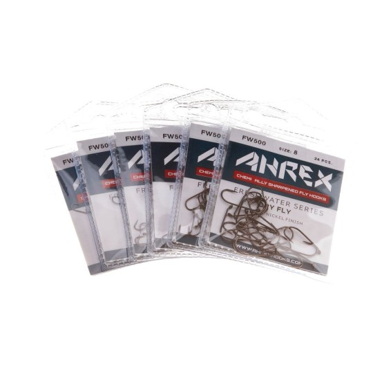 Ahrex FW500 Mosca Seca Barbed Tradicional - 24pcs/pk