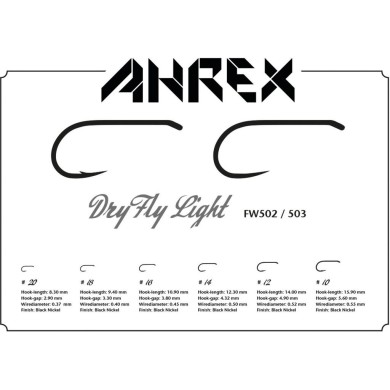 Ahrex FW503 Dry Fly Light Barbless - 24pcs/pk