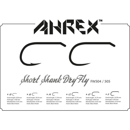 Ahrex FW505 Short Shank Dry Barbless - 24pcs/pk