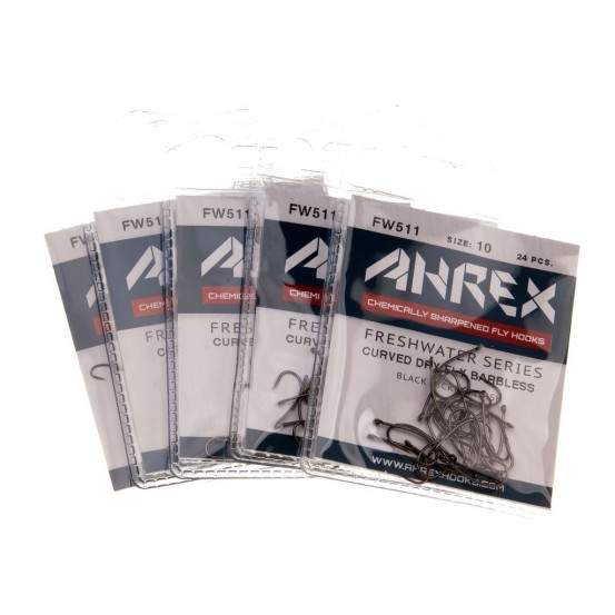 Ahrex FW511 Curved Dry Hook Barbless - 24pcs/pk
