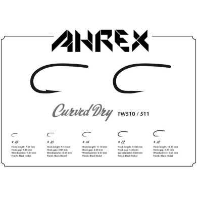 Ahrex FW511 Curved Dry Hook Barbless - 24pcs/pk