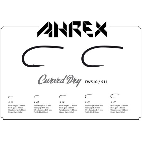 Ahrex FW511 Curved Dry Hook Barbless - 24pcs/pk