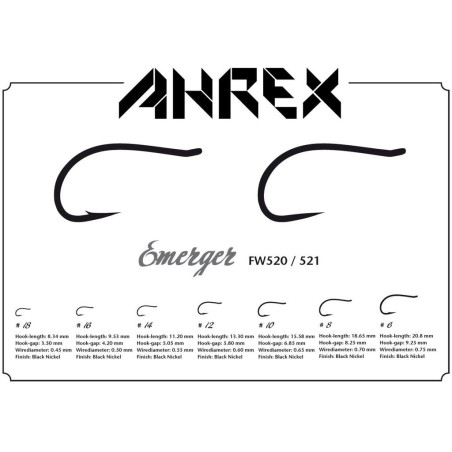 Ahrex FW521 Emerger Hook Barbless - 24pcs/pk