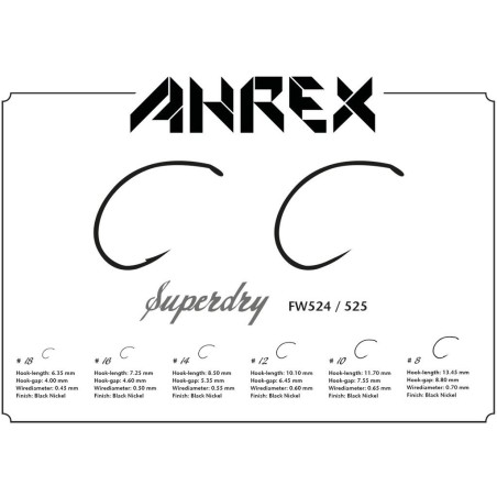 Ahrex FW525 Super Dry Barbless - 24pcs/pk