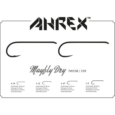 Ahrex FW539 Mayfly Dry Barbless - 24pcs/pk