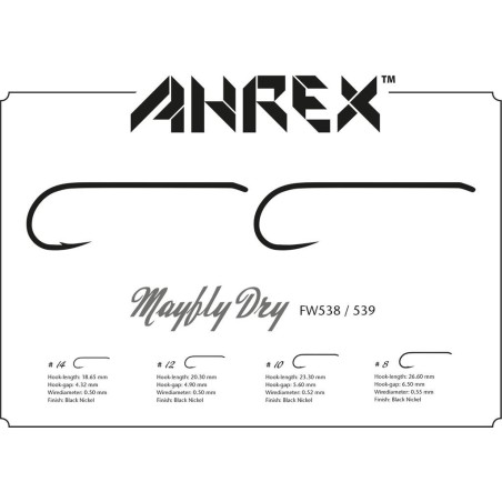 Ahrex FW539 Mayfly Dry Barbless - 24pcs/pk