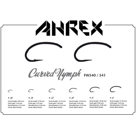 Ahrex FW541 Curved Nymph Barbless - 24pcs/pk