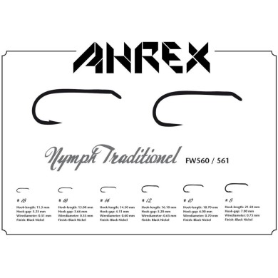 Ahrex FW561 Nymph Traditional Barbless - 24pcs/pk