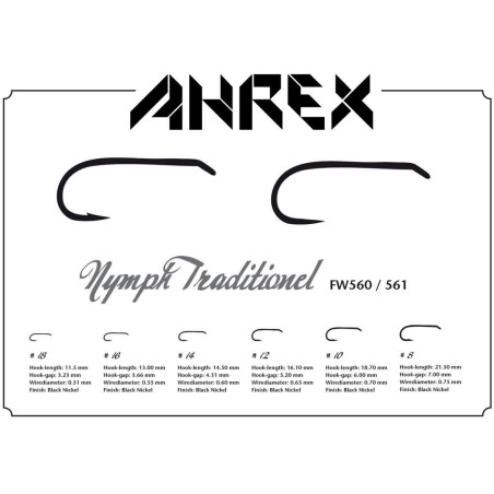 Ahrex FW561 Nymph Traditional Barbless - 24pcs/pk