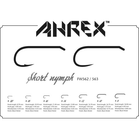 Ahrex FW563 Short Nymph Barbless - 24pcs/pk