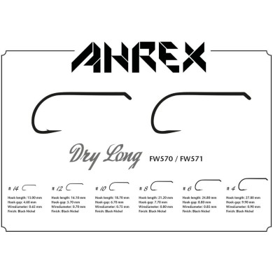 Ahrex FW571 Dry Long Barbless - 24pcs/pk