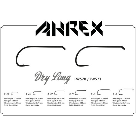 Ahrex FW571 Dry Long Barbless - 24pcs/pk