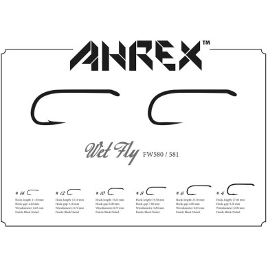Ahrex FW580 Wet Fly Hook Barbed - 24pcs/pk