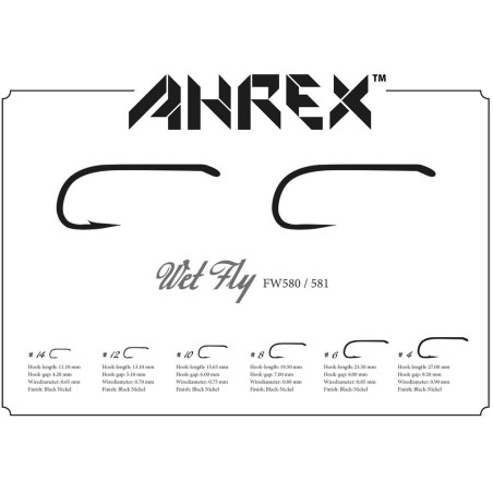 Ahrex FW580 Wet Fly Hook Barbed - 24pcs/pk