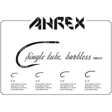 Ahrex HR431 Tube Single Barbless - 12pcs/pk