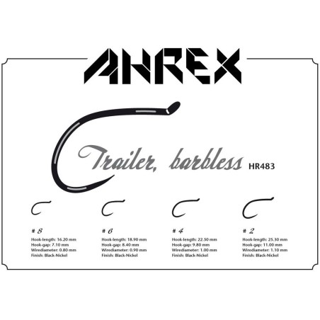 Ahrex HR483 Trailer Hook Barbless - 12pcs/pk