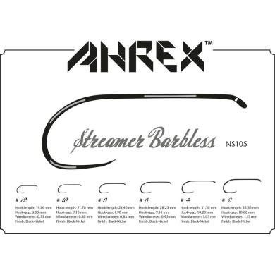 Ahrex NS105 Streamer Barbless - 18pcs/pk